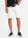 Ombre Clothing Shorts di jeans da uomo con taglio classico - bianchi