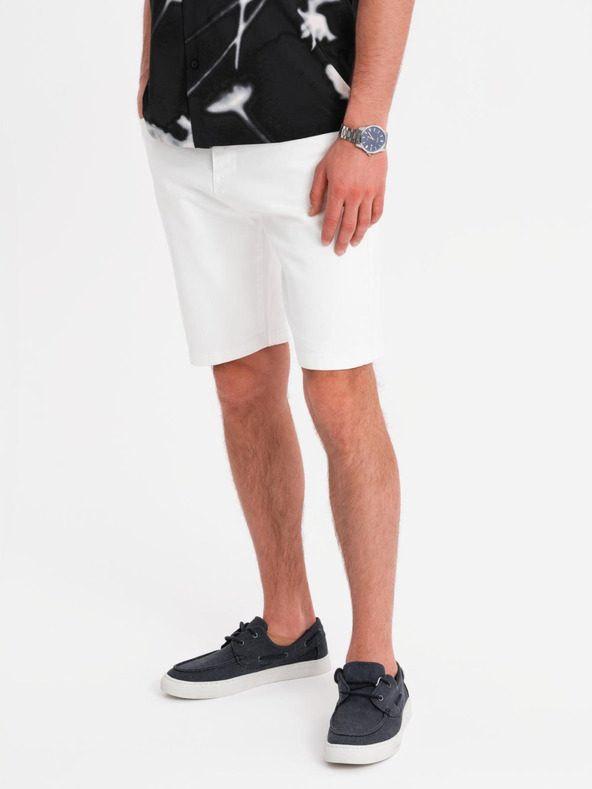 Ombre Clothing Shorts di jeans da uomo con taglio classico - bianchi