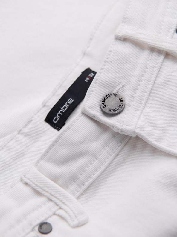 Ombre Clothing Shorts di jeans da uomo con taglio classico - bianchi