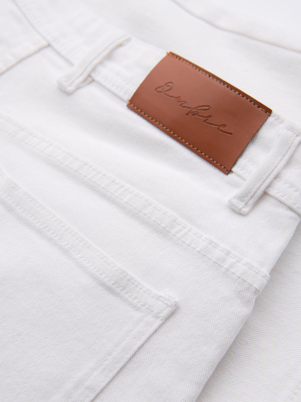 Ombre Clothing Shorts di jeans da uomo con taglio classico - bianchi