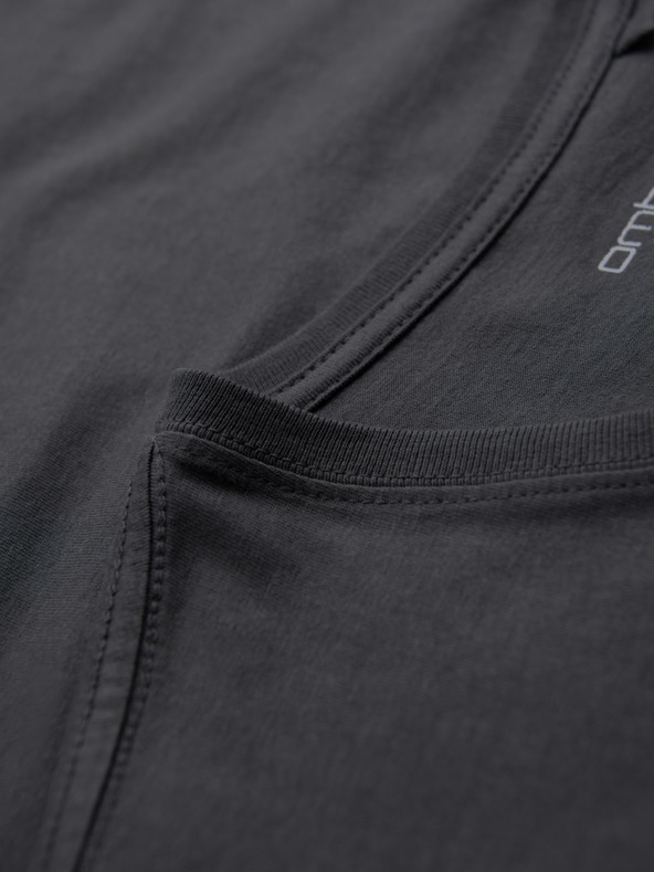 Ombre Clothing T-shirt classica da uomo in cotone BASIC con scollo a V - grafite