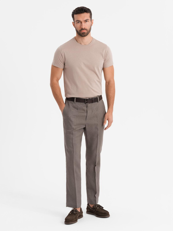 Ombre Clothing T-shirt classica da uomo in cotone BASIC - sabbia