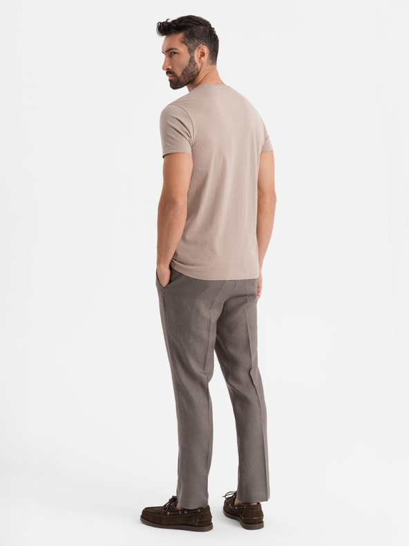 Ombre Clothing T-shirt classica da uomo in cotone BASIC - sabbia
