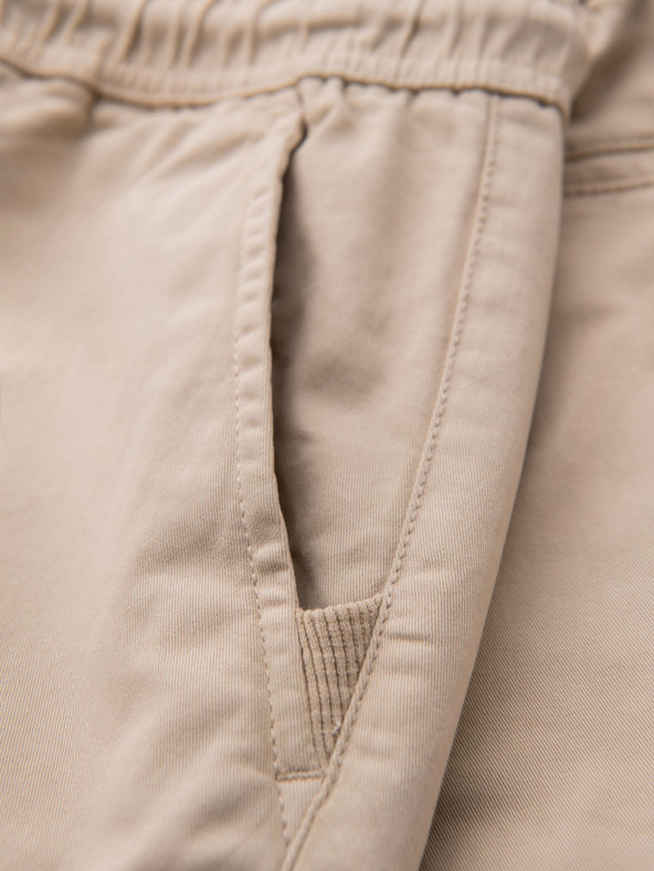 Ombre Clothing Pantaloncini cargo da uomo in cotone con vita elastica - beige