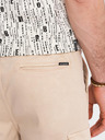 Ombre Clothing Pantaloncini cargo da uomo in cotone con vita elastica - beige