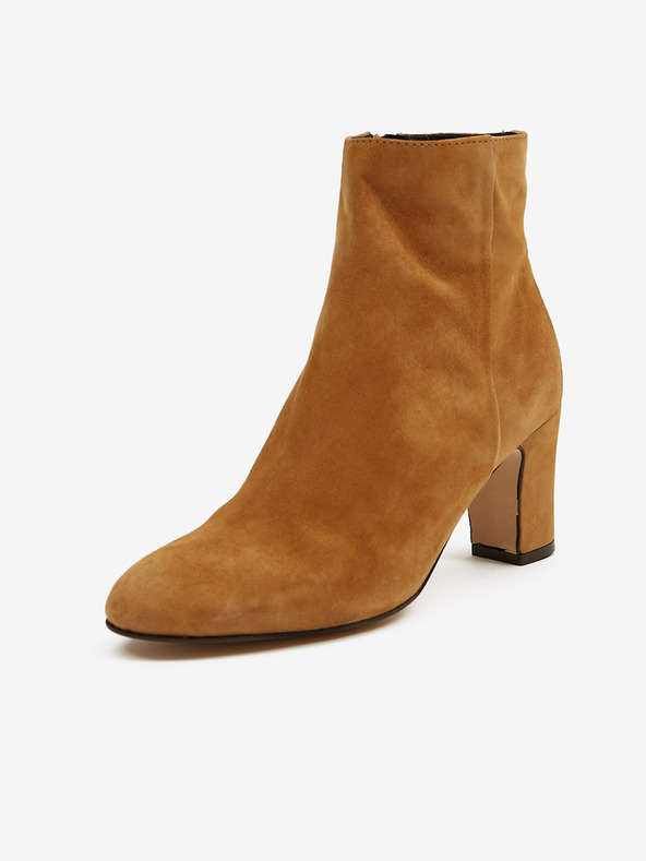 Ojju Stivaletti con tacco in camoscio marrone OJJU