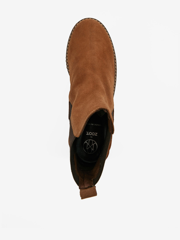 Ojju Stivaletti Chelsea da donna in pelle scamosciata marrone OJJU