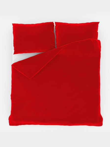 Kvalitex Biancheria da letto francese in cotone monocolore 200x200, 70x90cm rosso