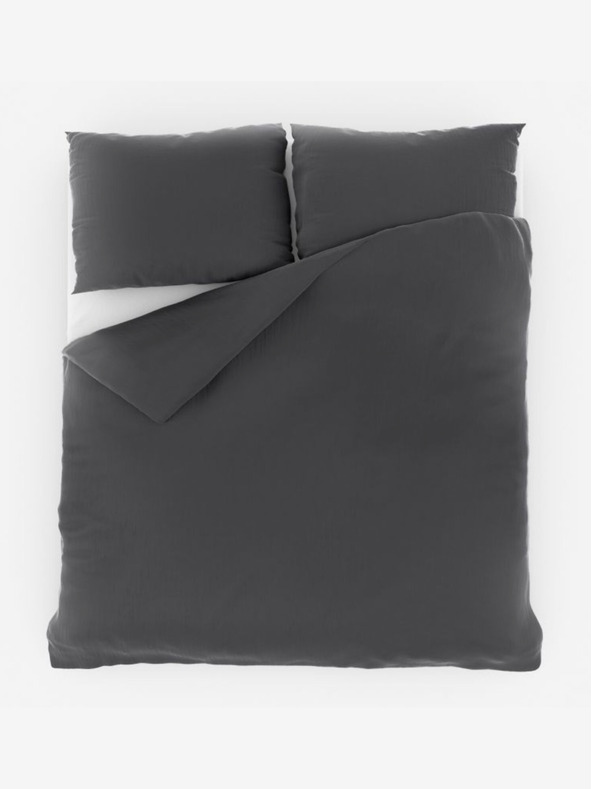 Kvalitex Biancheria da letto in mussola francese 240x200, 70x90cm grigio scuro Kvalitex