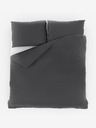 Kvalitex Biancheria da letto in mussola francese 240x200, 70x90cm grigio scuro Kvalitex