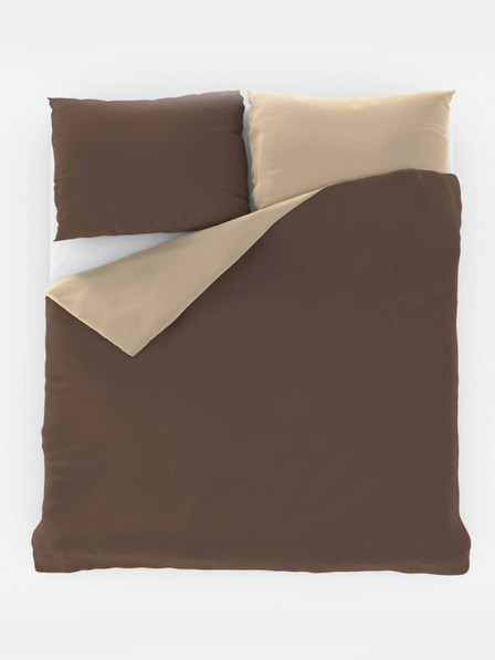 Kvalitex Biancheria da letto in raso LUXURY COLLECTION 140x200, 70x90cm marrone scuro / beige