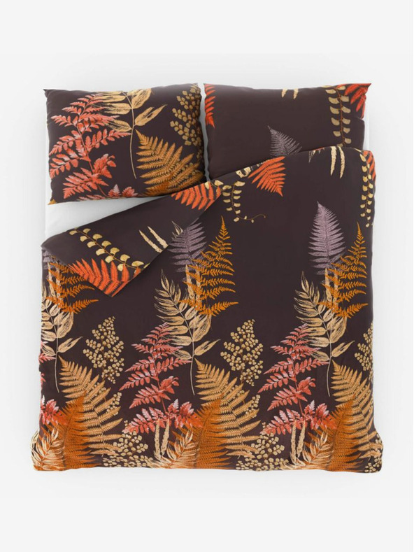 Kvalitex Set di biancheria da letto in raso francese Luxury Collection 1+2, 200x200, 70x90cm Felce marrone Kvalitex