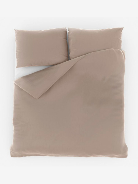 Kvalitex Biancheria da letto in mussola francese 240x200, 70x90cm beige Kvalitex