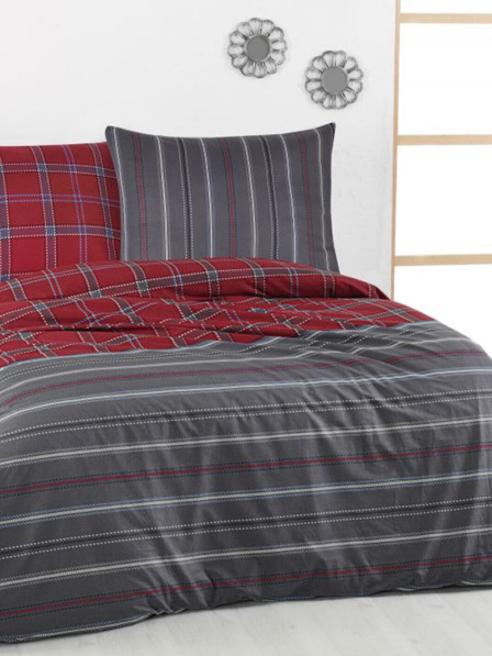 Kvalitex Biancheria da letto francese in cotone DELUX 240x200, 70x90cm grigio CAMPUS
