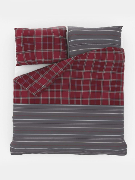 Kvalitex Biancheria da letto francese in cotone DELUX 240x200, 70x90cm grigio CAMPUS