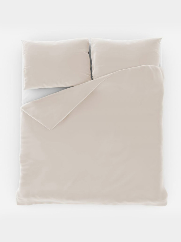 Kvalitex Biancheria da letto in cotone francese monocromatica 220x200, 70x90cm bianca