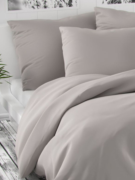 Kvalitex Set di biancheria da letto in raso Luxury Collection 140x200, 70x90 cm grigio chiaro Kvalitex