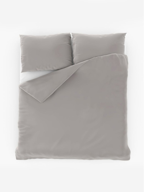 Kvalitex Set di biancheria da letto in raso Luxury Collection 140x200, 70x90 cm grigio chiaro Kvalitex