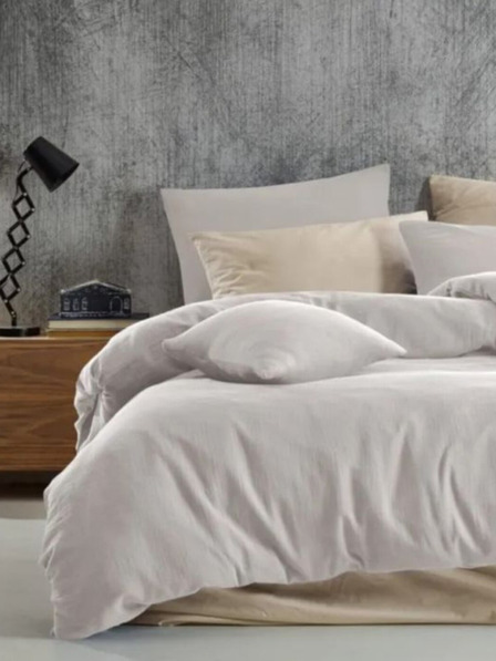 Kvalitex Set di biancheria da letto francese in mussola 240x220, 70x90cm panna Kvalitex