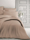 Kvalitex Biancheria da letto in raso francese a righe 1+2, 200x200, 70x90cm beige Kvalitex