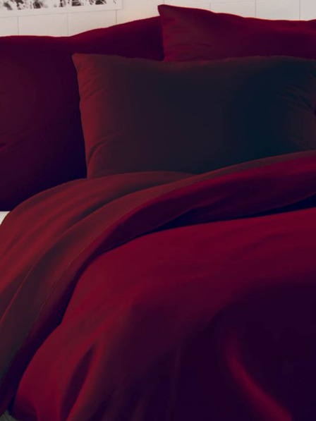 Kvalitex Biancheria da letto in raso LUXURY COLLECTION 140x200, 70x90cm bordeaux Kvalitex