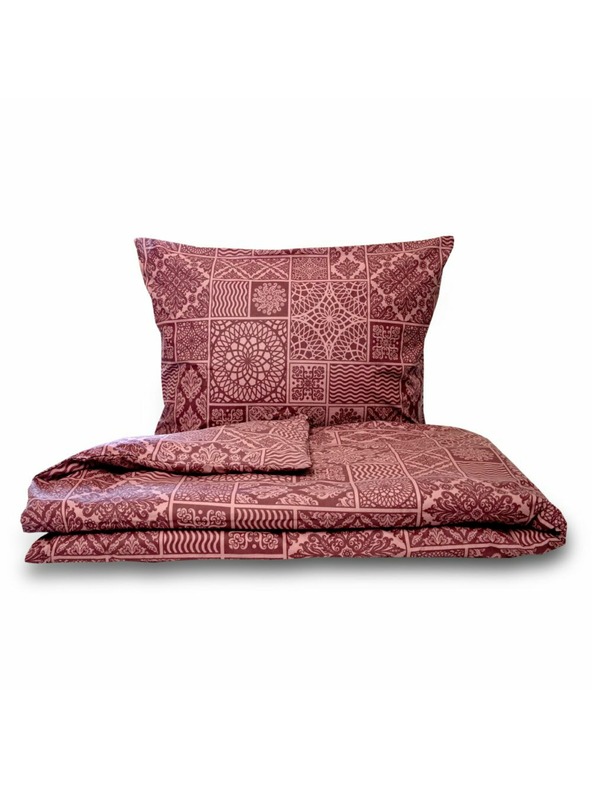 Kvalitex Biancheria da letto in cotone francese renforcé 240x220, 70x90cm TOKYO bordeaux