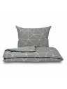 Kvalitex Biancheria da letto francese in cotone NORDIC COLLECTION 240x200, 70x90cm GRID grigia