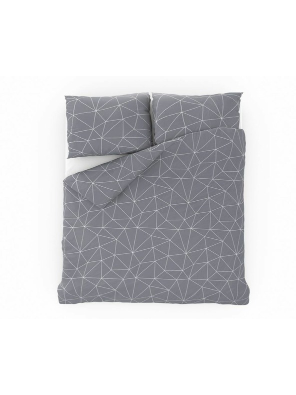 Kvalitex Biancheria da letto francese in cotone NORDIC COLLECTION 240x200, 70x90cm GRID grigia