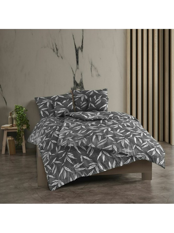 Kvalitex Biancheria da letto in cotone renforcé allungata 140x220, 70x90cm OSAKA grigia