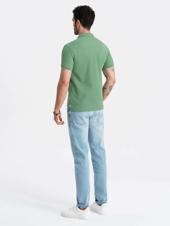 Ombre Clothing Polo basic verde da uomo Ombre Clothing