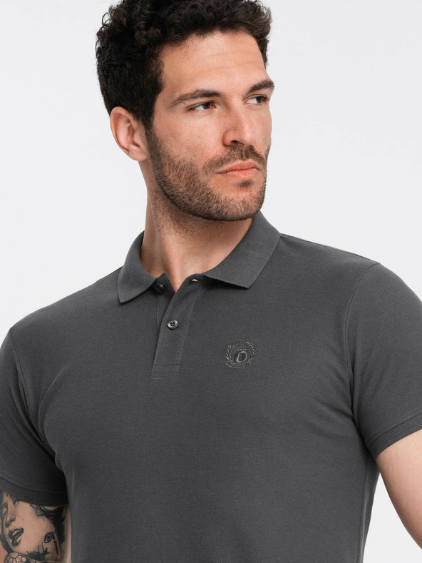 Ombre Clothing Polo basic grigia da uomo Ombre Clothing