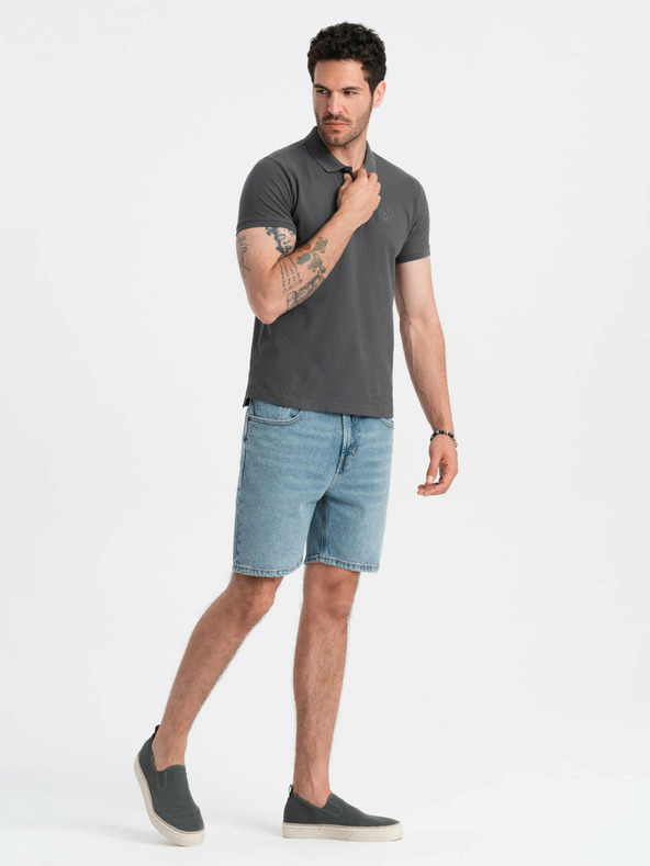 Ombre Clothing Polo basic grigia da uomo Ombre Clothing