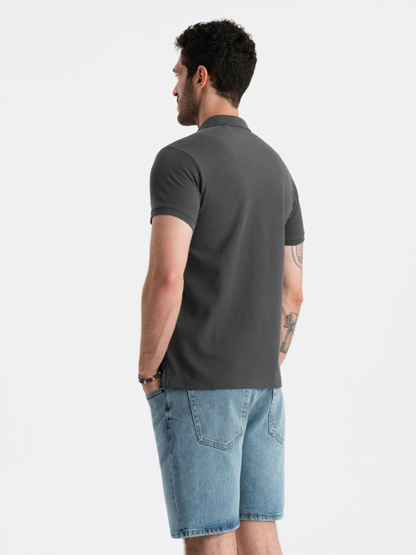 Ombre Clothing Polo basic grigia da uomo Ombre Clothing