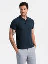 Ombre Clothing Polo basic blu scuro da uomo Ombre Clothing