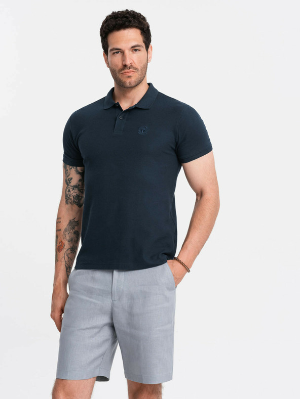 Ombre Clothing Polo basic blu scuro da uomo Ombre Clothing