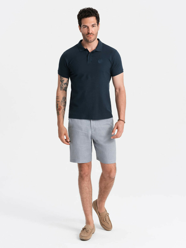 Ombre Clothing Polo basic blu scuro da uomo Ombre Clothing