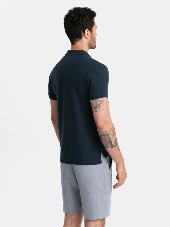 Ombre Clothing Polo basic blu scuro da uomo Ombre Clothing