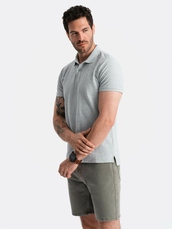 Ombre Clothing Polo basic grigio chiaro uomo Ombre Clothing