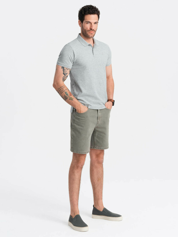 Ombre Clothing Polo basic grigio chiaro uomo Ombre Clothing