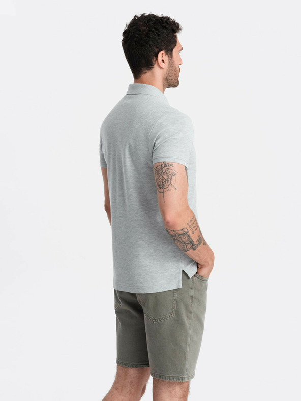 Ombre Clothing Polo basic grigio chiaro uomo Ombre Clothing