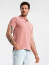 Ombre Clothing Polo basic da uomo rosa Ombre Clothing