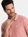 Ombre Clothing Polo basic da uomo rosa Ombre Clothing