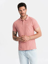 Ombre Clothing Polo basic da uomo rosa Ombre Clothing
