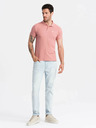 Ombre Clothing Polo basic da uomo rosa Ombre Clothing