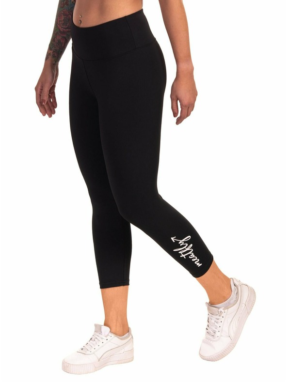 Meatfly Meatfly leggings donna Edna White Logo | Nero | Taglia