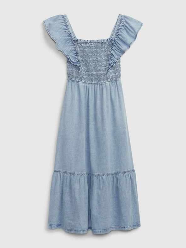 GAP Denim midi dress with ruffles GAP