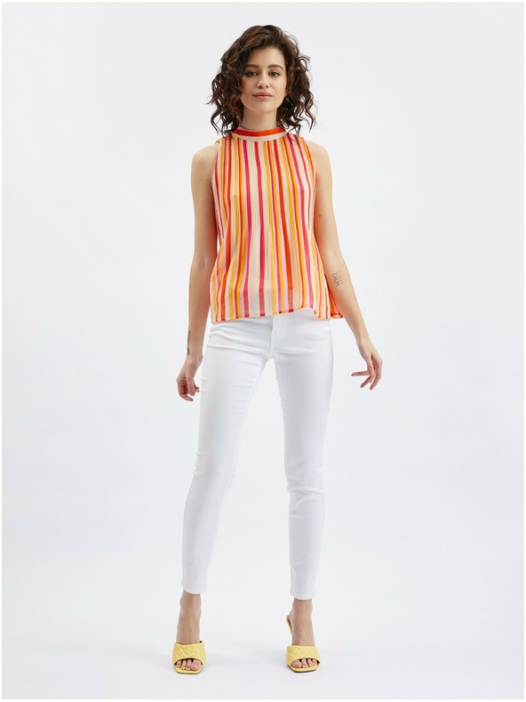 Orsay Camicetta a righe rosa-arancio da donna ORSAY