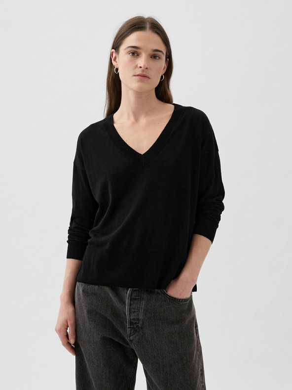 GAP Linen sweater with slits GAP