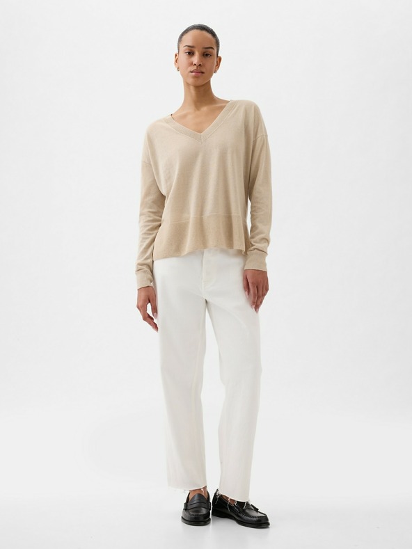 GAP Linen sweater with slits GAP