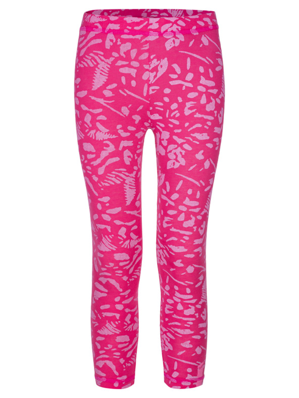 Loap Leggings rosa scuro da bambina con motivi floreali LOAP BYKRA